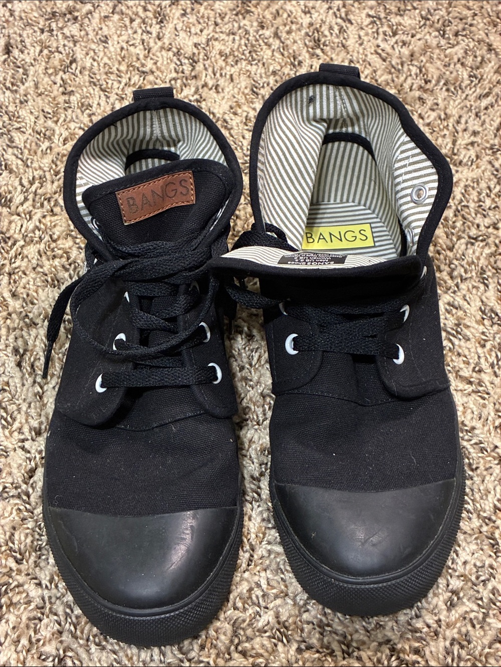 BANGS Black Canvas High Top Sneakers